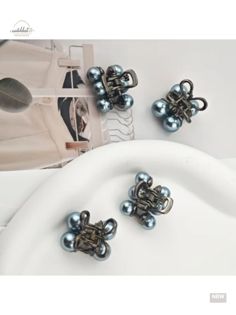 Set of 8 Mini Pearl Hair Claw Clips, Decorative Hair Accessories